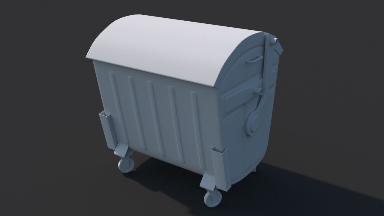 Garbage container Low-poly 3D model_6