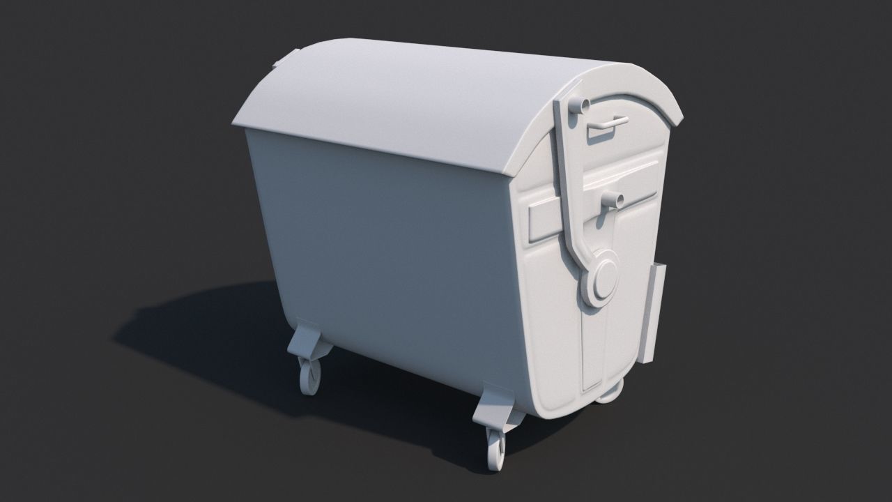 Garbage container Low-poly 3D model_7