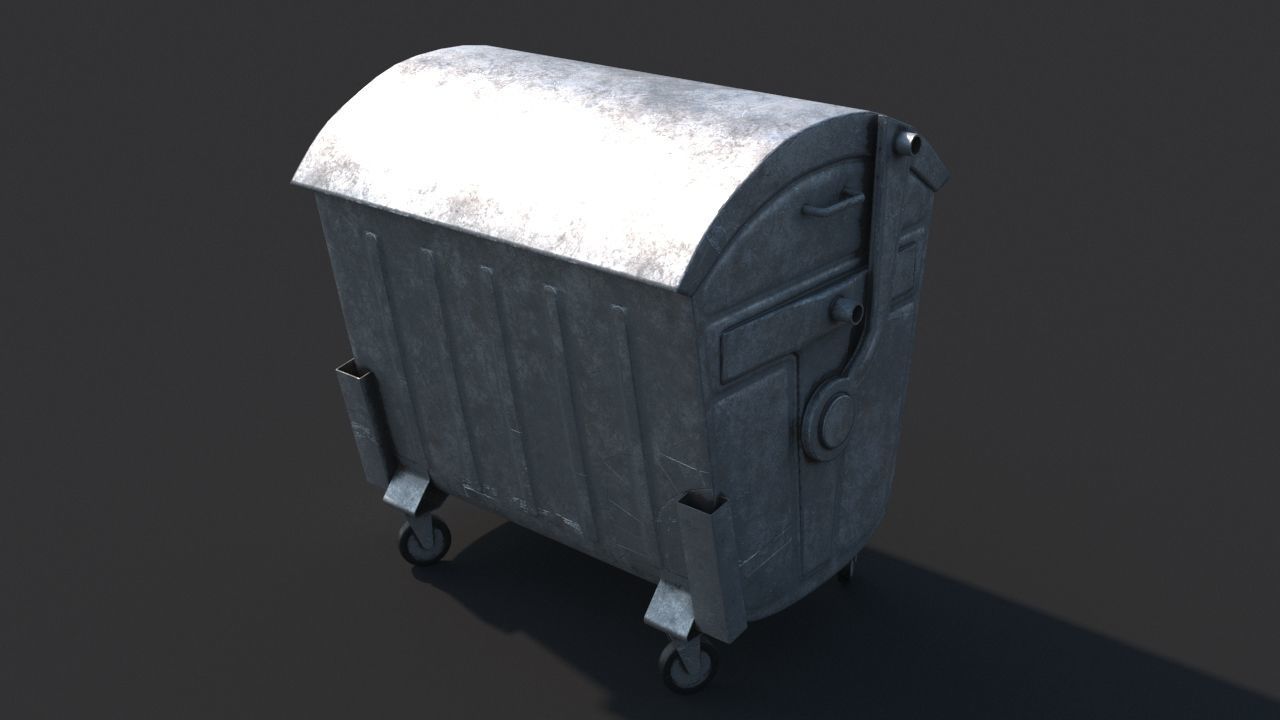 Garbage container Low-poly 3D model_3