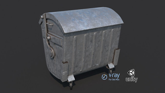 Garbage container Low-poly 3D model