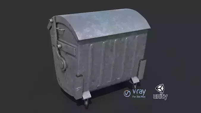 Garbage container Low-poly 3D model