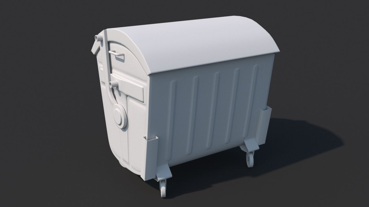 Garbage container Low-poly 3D model_5