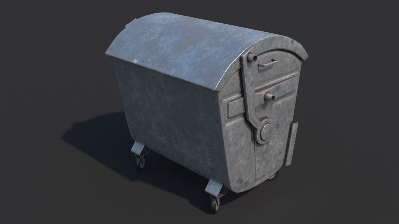 Garbage container Low-poly 3D model_4