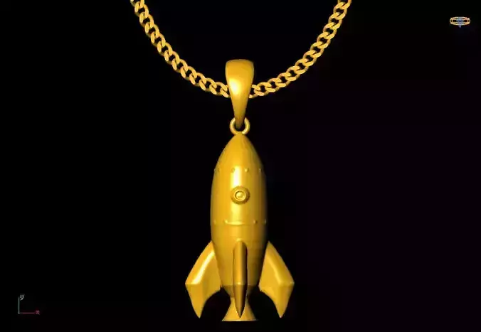 Rocket pendant charms - one inch pendant