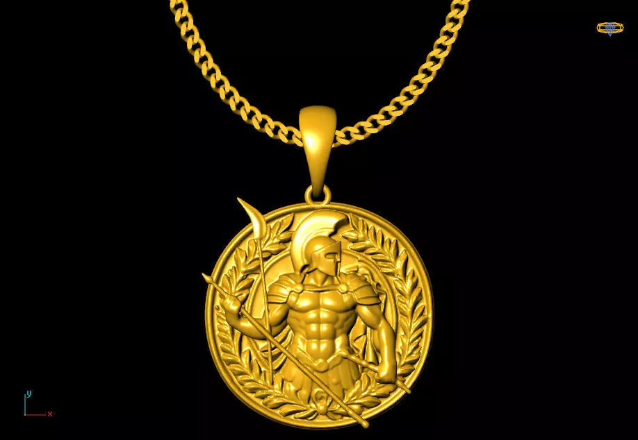 Spartan Coin pendant charms - one inch pendant Free 3D print model