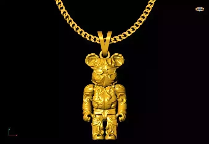 Bear pendant charms - one inch pendant