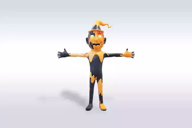 Cheerful Ghost Boy Character Halloween 3D model