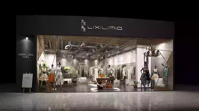 Boutique - girls and women clothing store 3D model