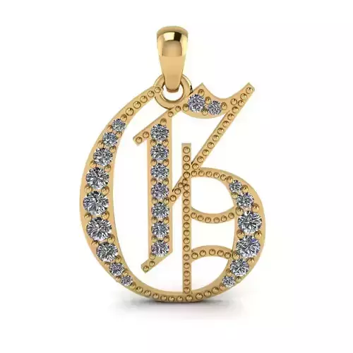 Diamond Olde English Pendant Letter G