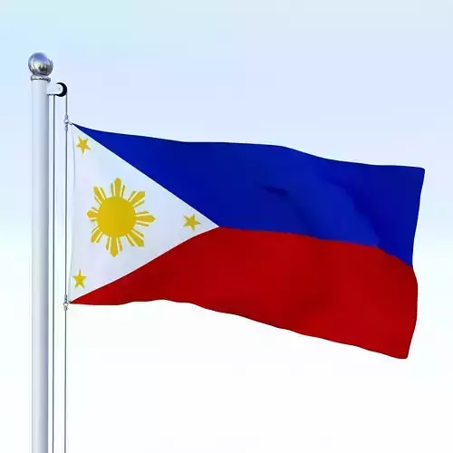 Animated Philippines Flag Low-poly 3D model