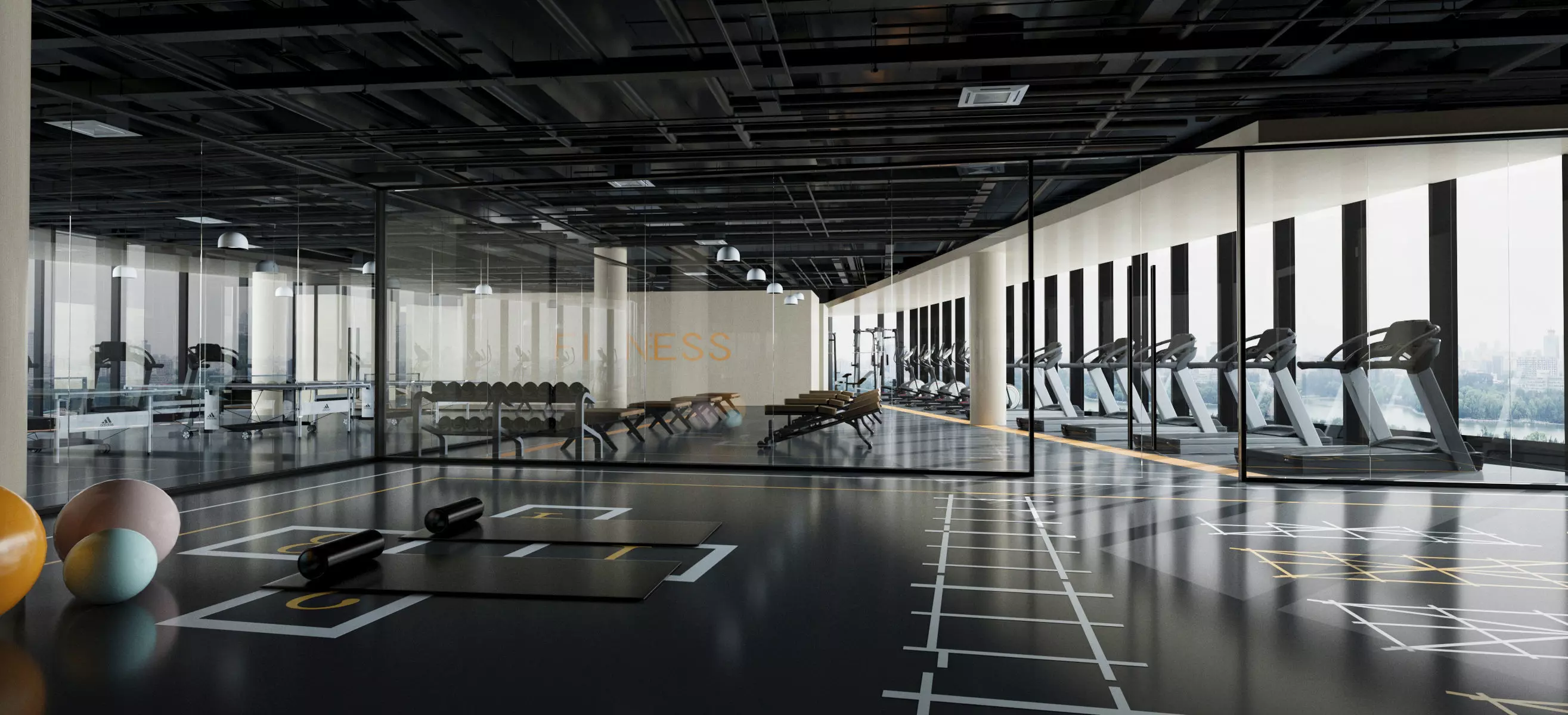 Gym for high-rise residential buildings in Seoul South Korea 3D model
