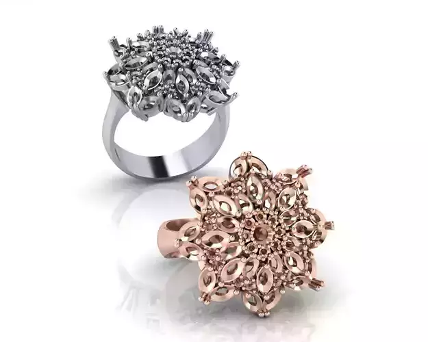 round and marquise jewelry ring