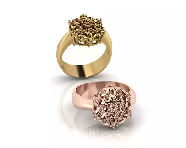 flower setting and marquise jewelry ring