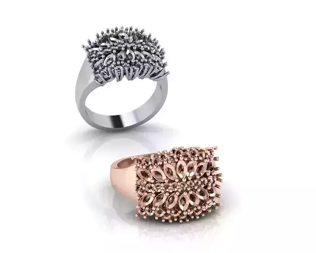 marquise and round jewelry ring