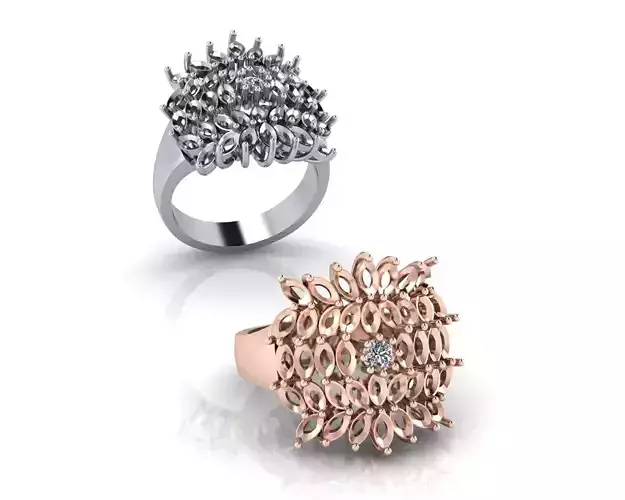 marquise and round jewelry ring