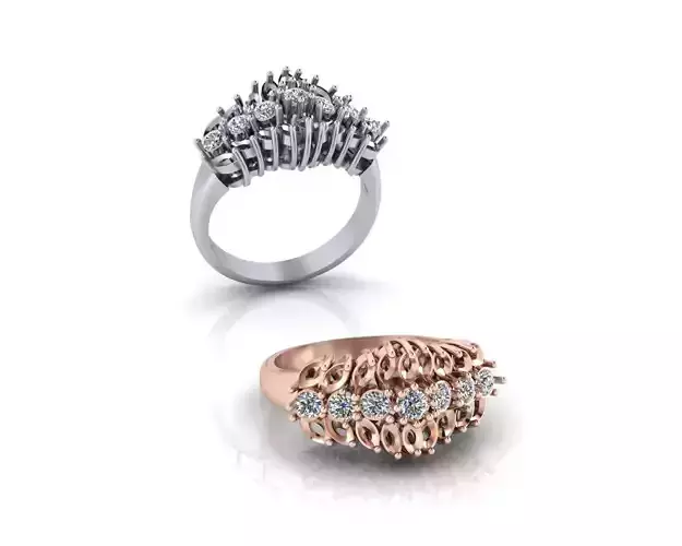 marquise and round jewelry ring