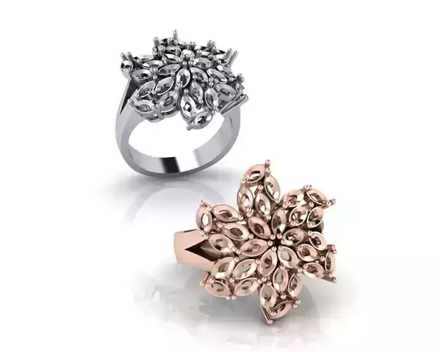 marquise and round jewelry ring