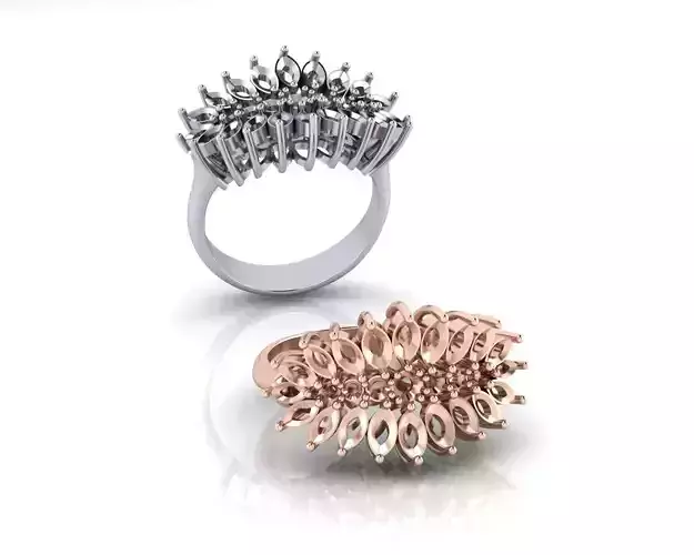 marquise and round jewelry ring