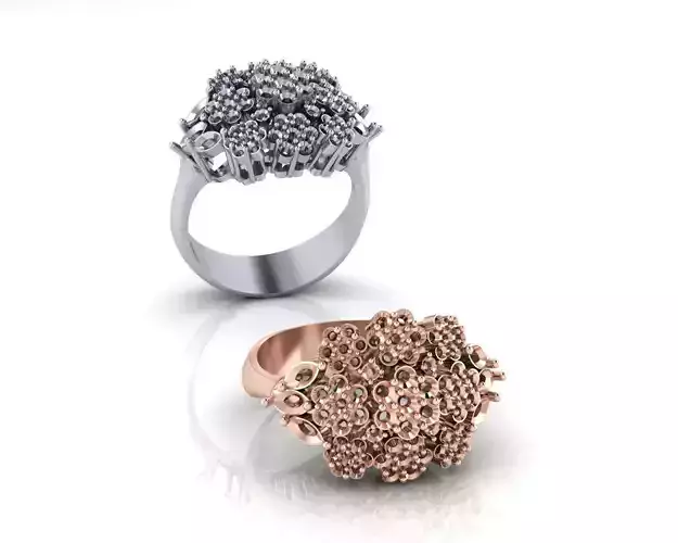 flower setting and marquise jewelry ring