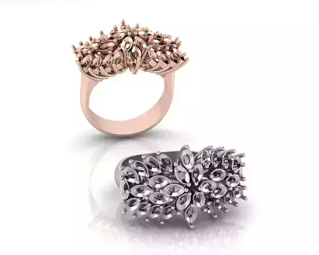 flower setting marquise jewelry ring