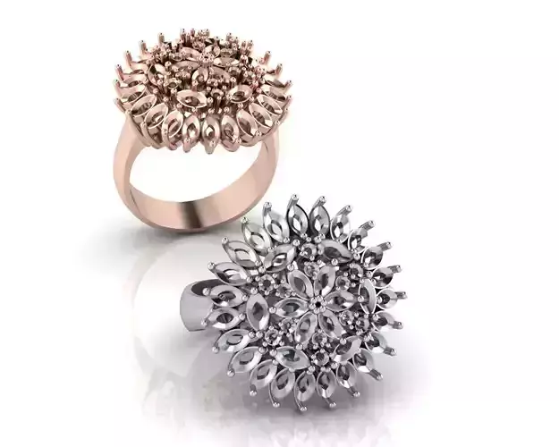 marquise and round jewelry ring