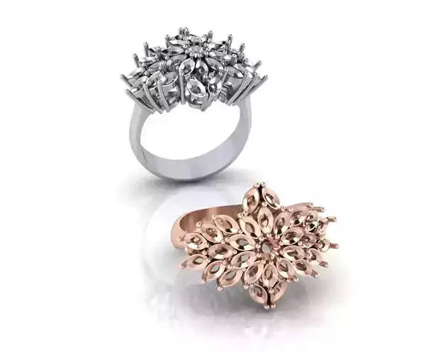 marquise and round jewelry ring