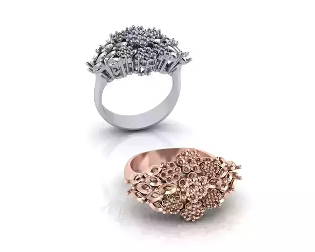 flower setting and marquise jewelry ring