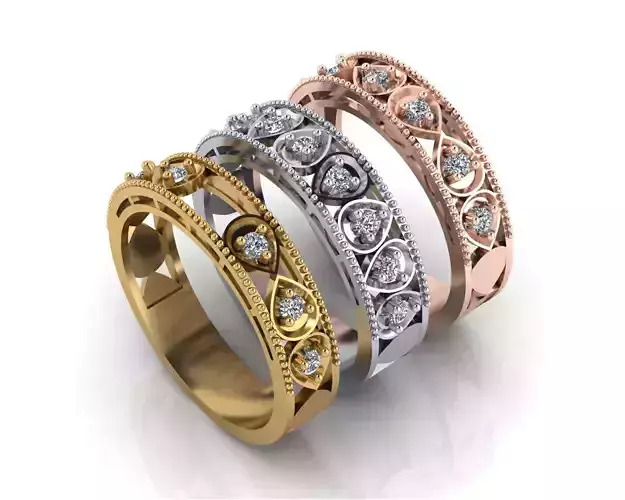 pear illusion 3 jewelry ring