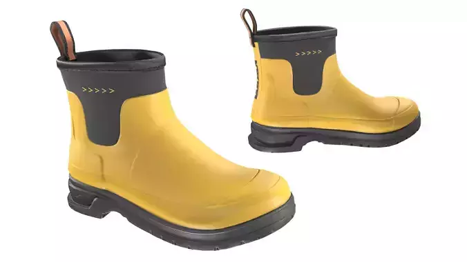 Yellow Short Rubber Boots