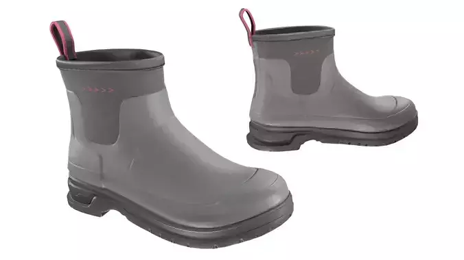 Grey Short Rubber Boots