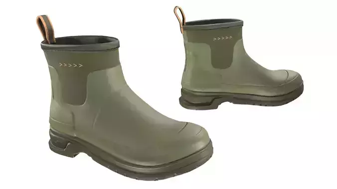Green Short Rubber Boots