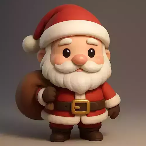 Chibi Santa Claus - Cute Stylized 3D Character