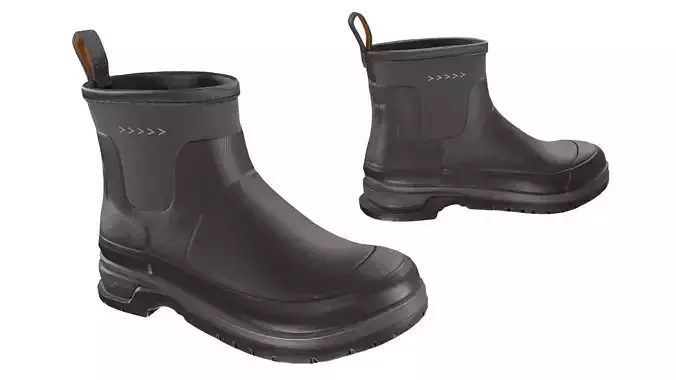 Black Short Rubber Boots