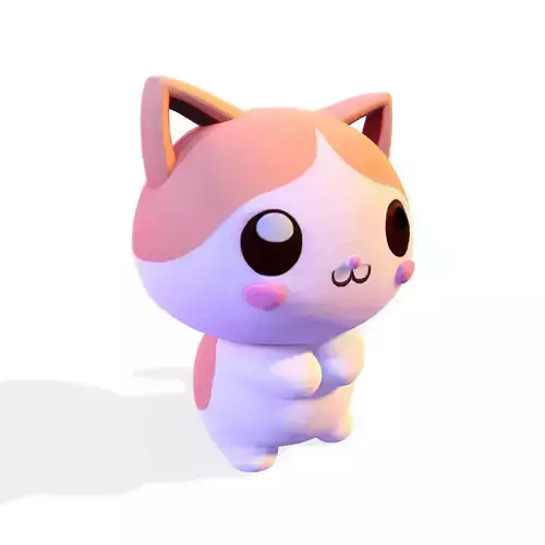 Chibi Kawaii Cat 3D Model
