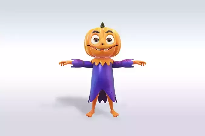 Jolly Pumpkin halloween Character 3D model