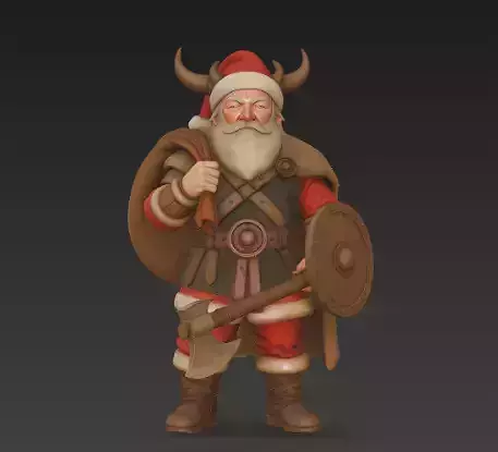 Viking Santa - Realistic Fantasy Christmas Warrior