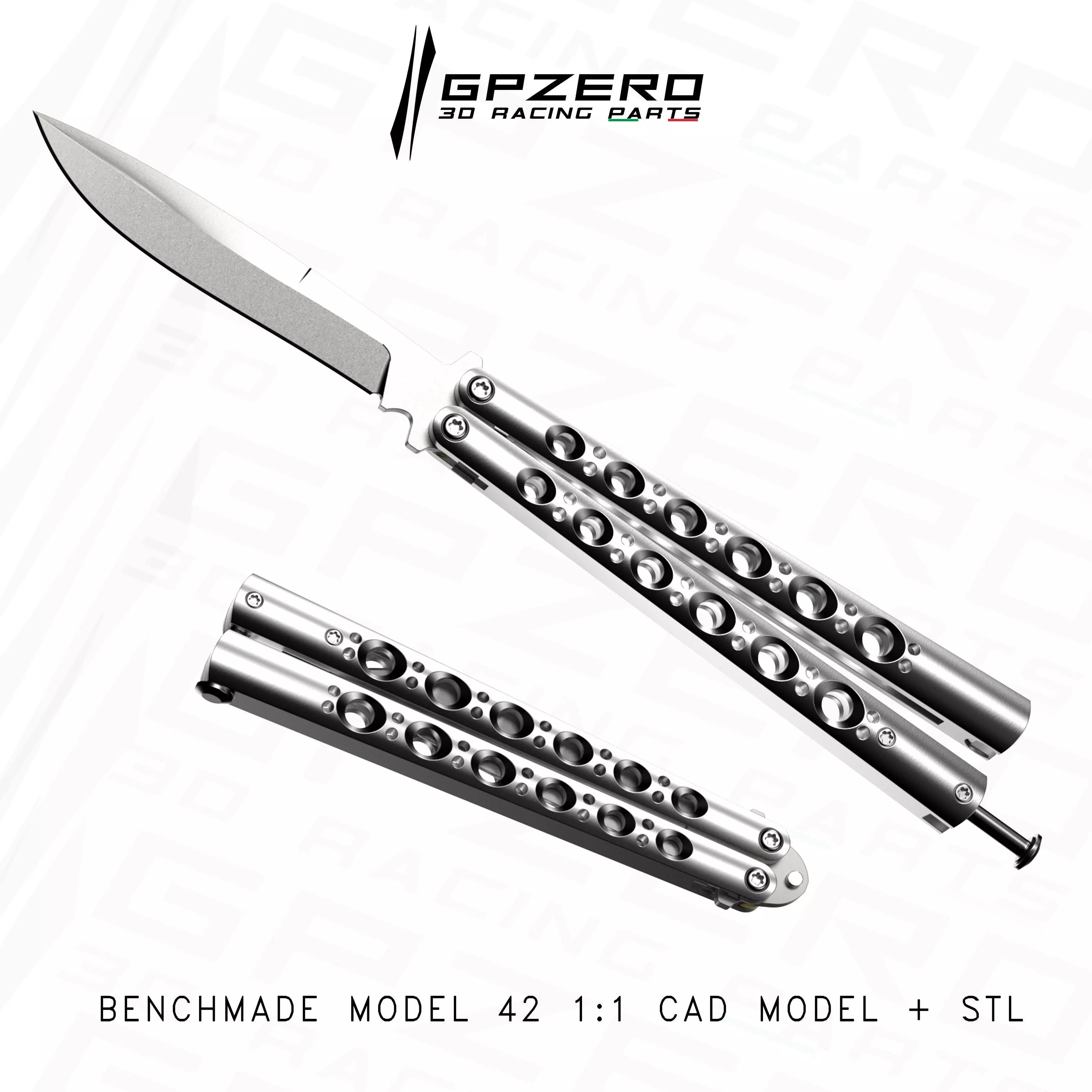 Benchmade Model 42 Balisong Knife CAD Step STL 3D print model