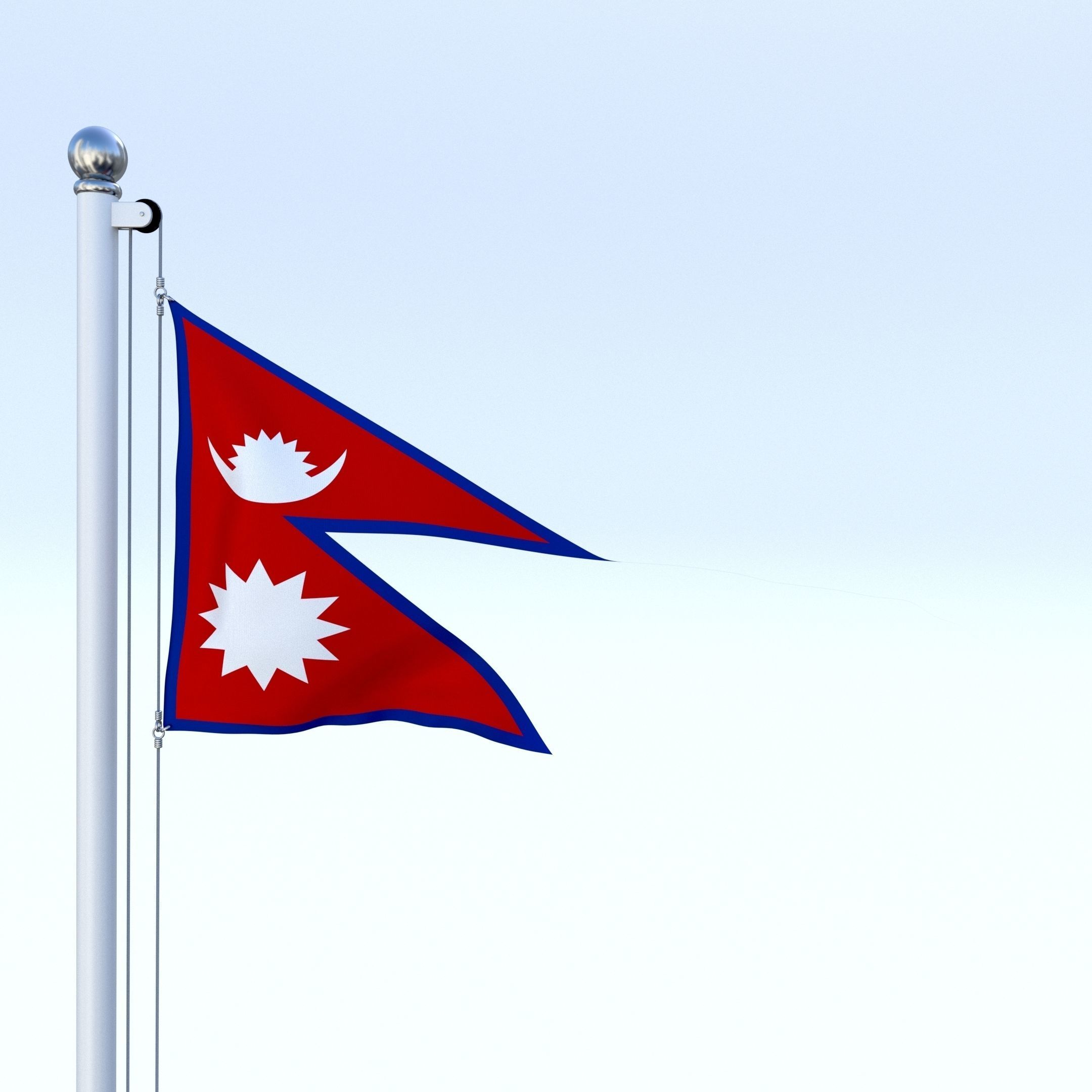 Animated Nepal Flag Low-poly 3D model_2