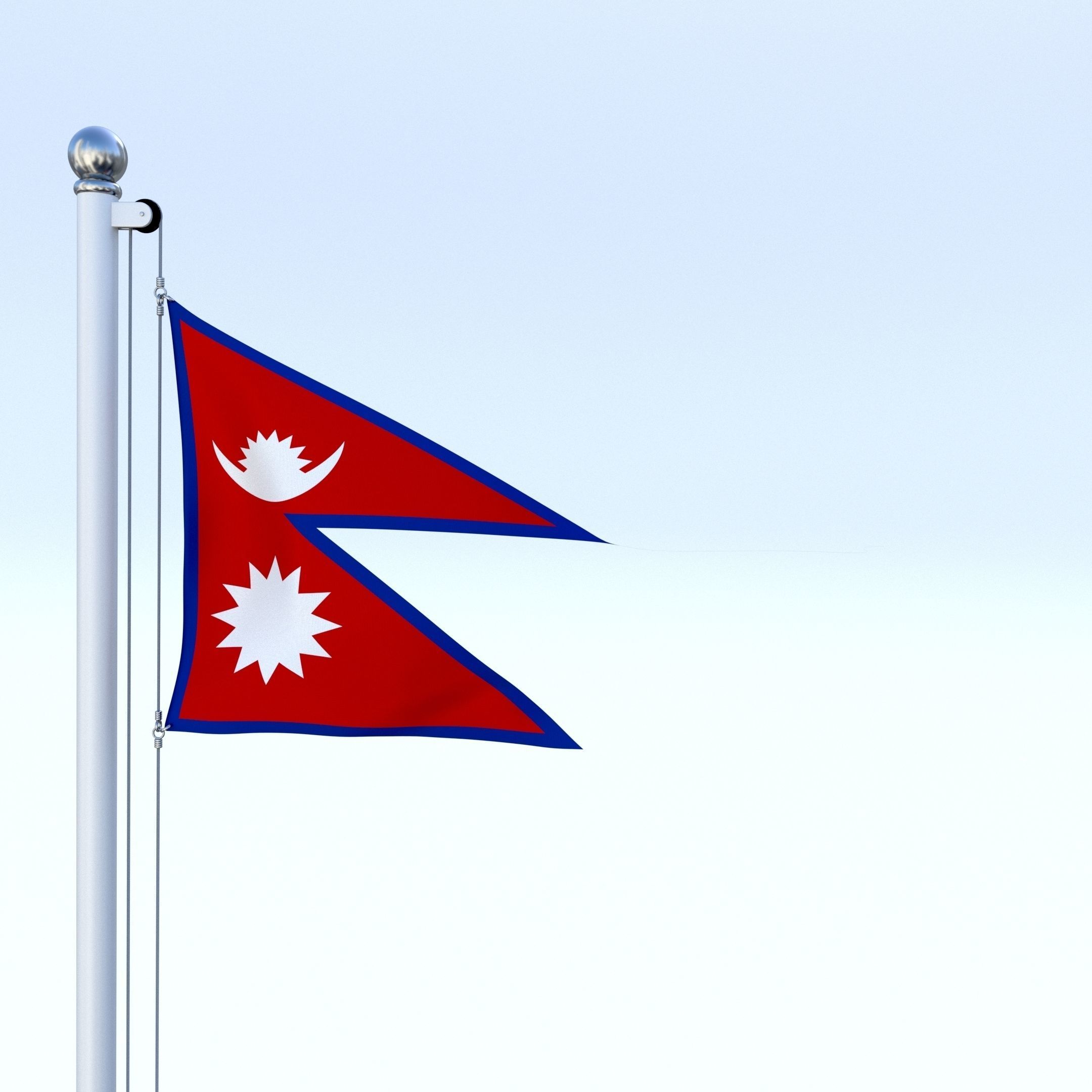 Animated Nepal Flag Low-poly 3D model_3