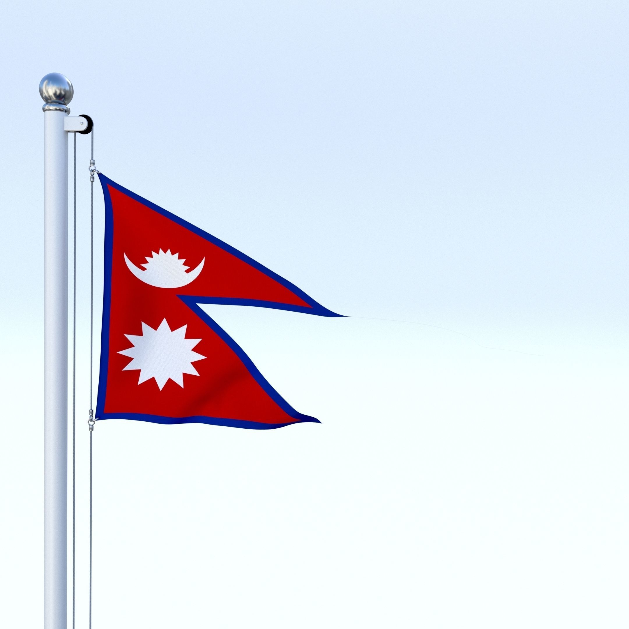 Animated Nepal Flag Low-poly 3D model_18