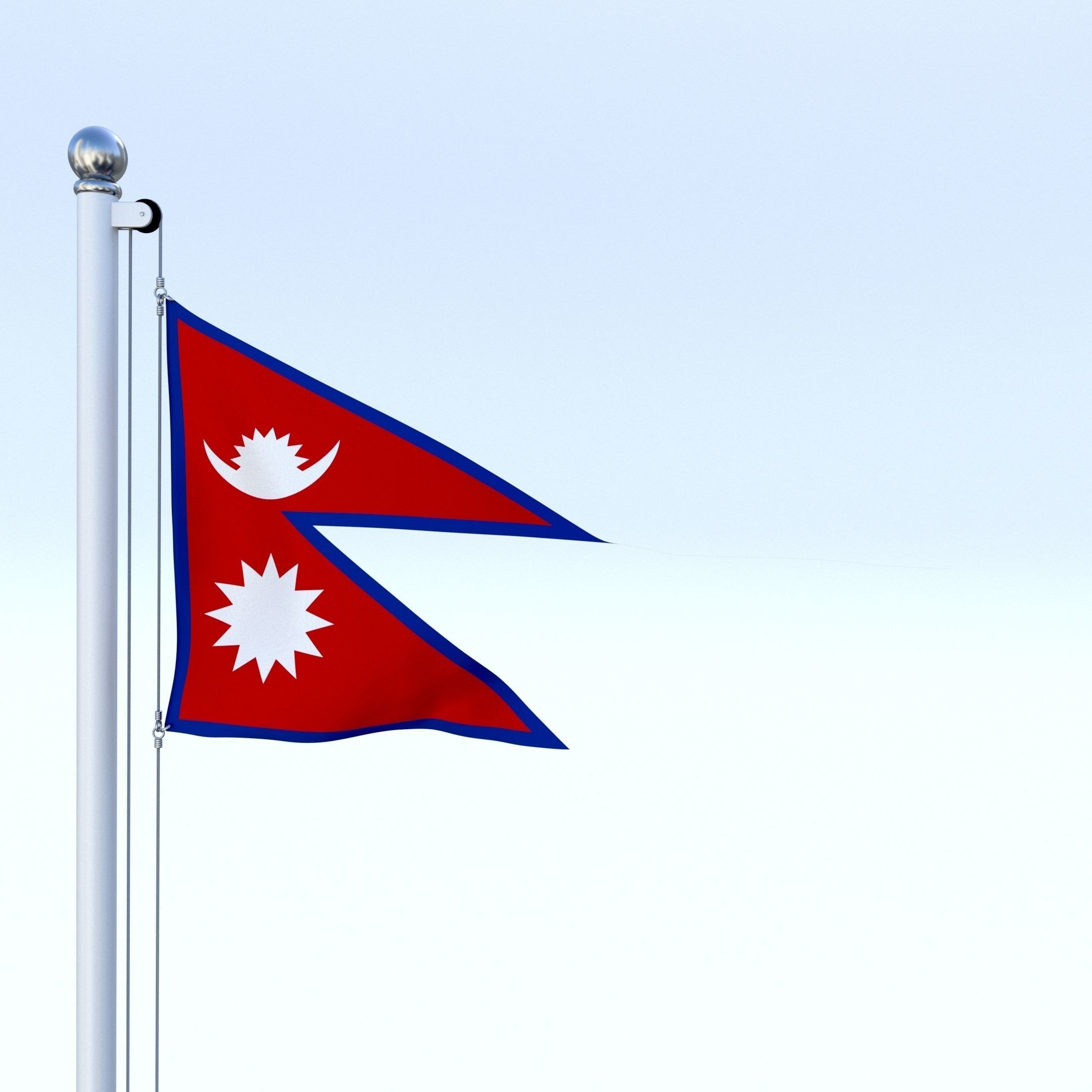 Animated Nepal Flag Low-poly 3D model_25
