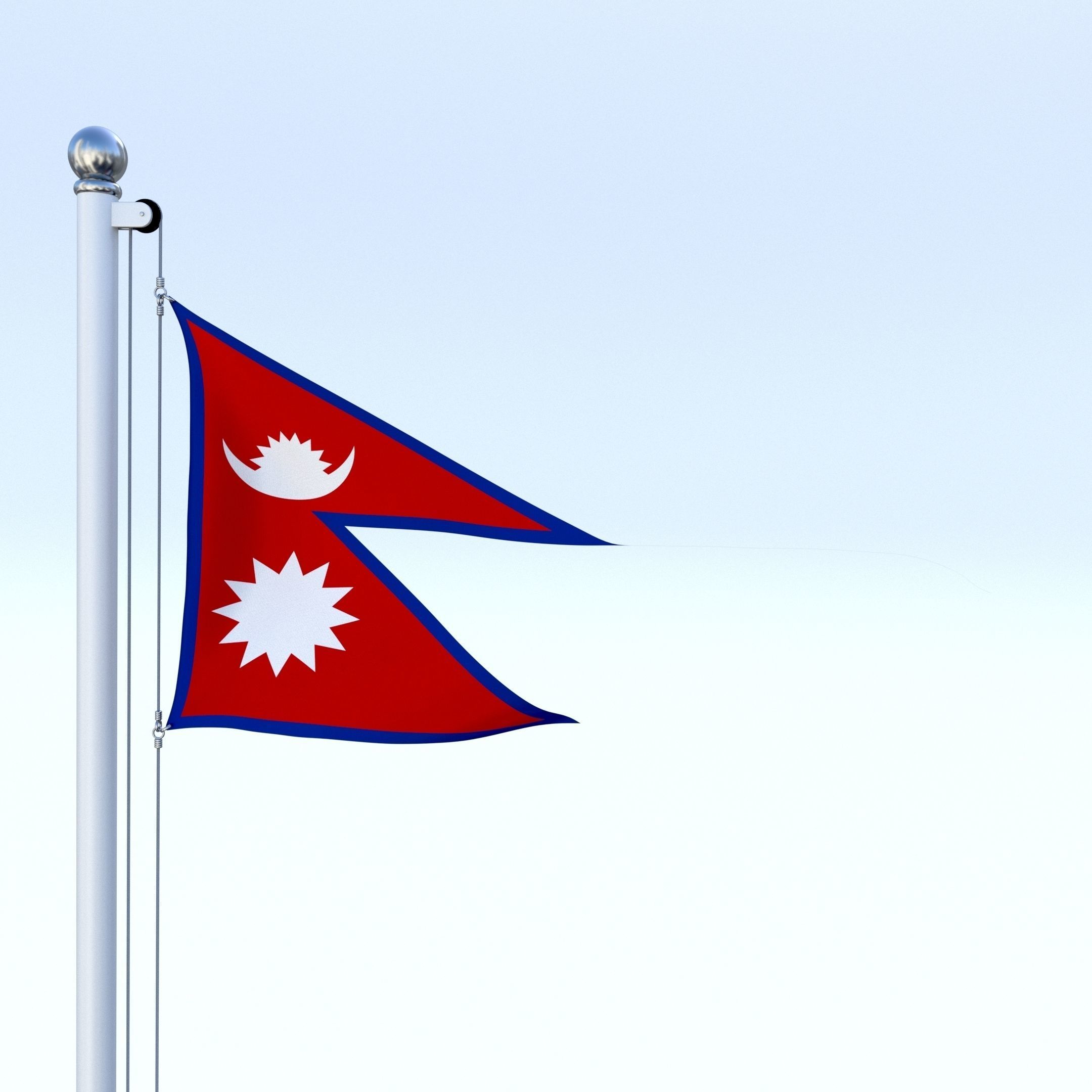 Animated Nepal Flag Low-poly 3D model_6