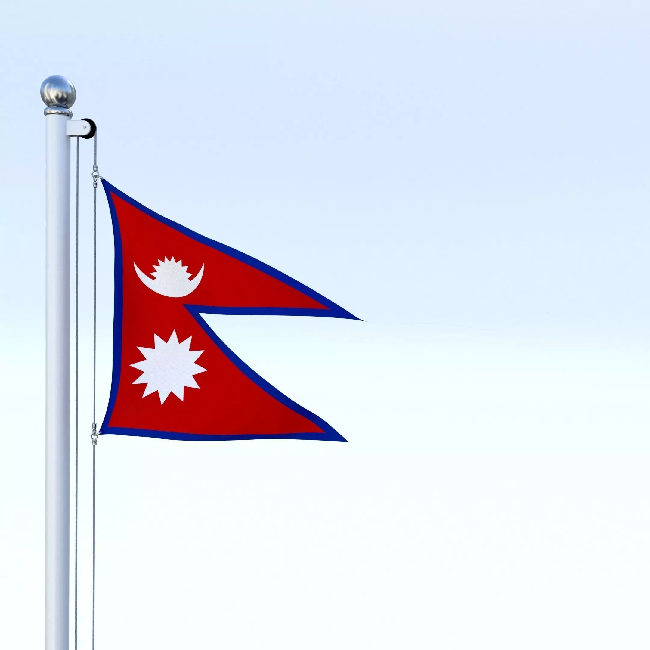 Animated Nepal Flag Low-poly 3D model_0