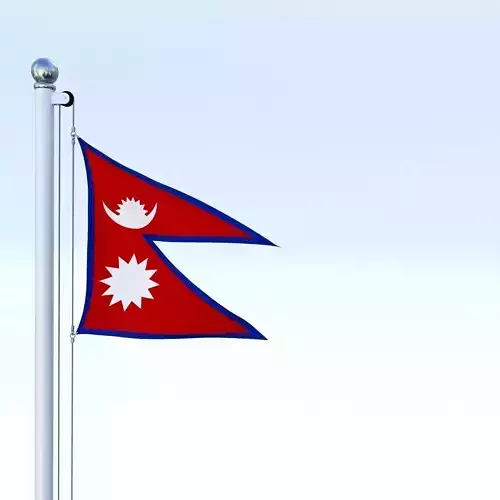 Animated Nepal Flag Low-poly 3D model Animated Nepal Flag Low-poly 3D model