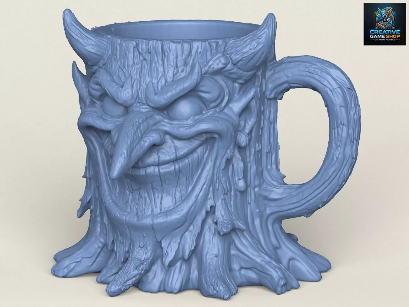 Wooden Stump Character Mug 3D print model