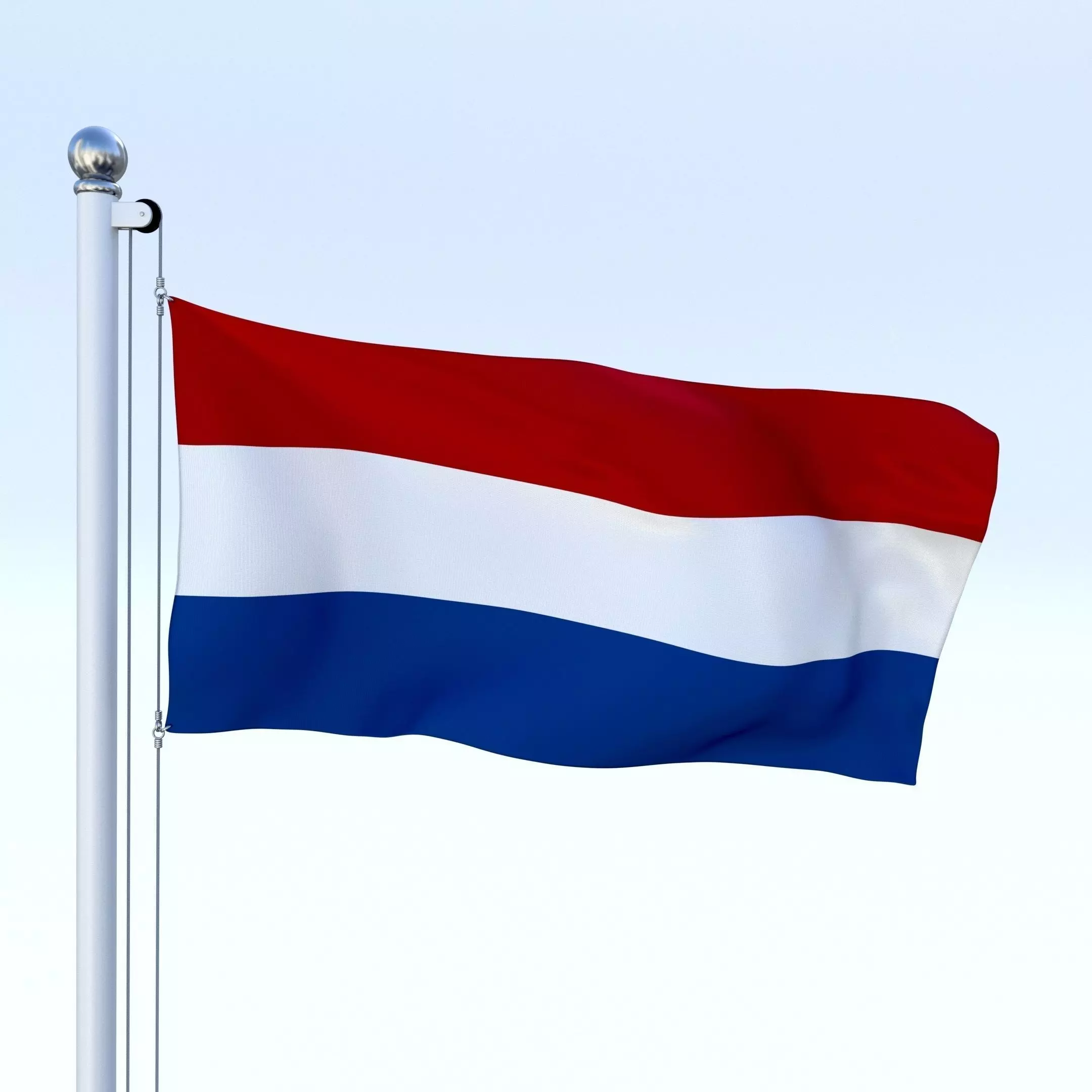 Animated Nederlands Flag Low-poly 3D model