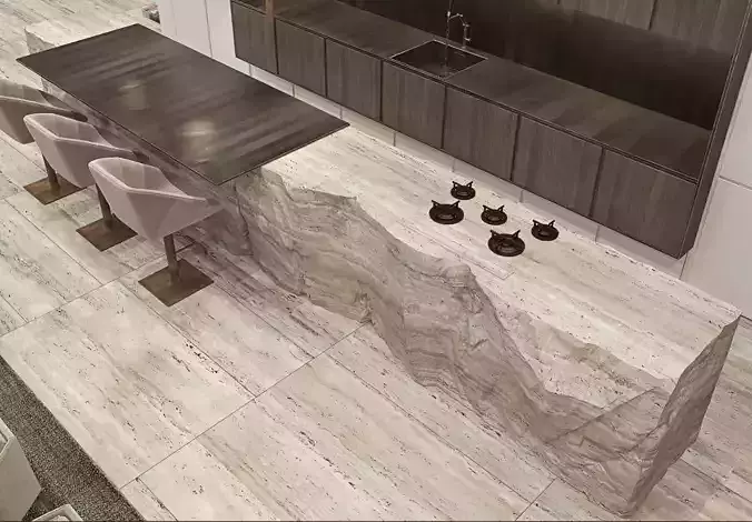 001681 Kitchen Stone Island Set Premium Rock-Carved Elements