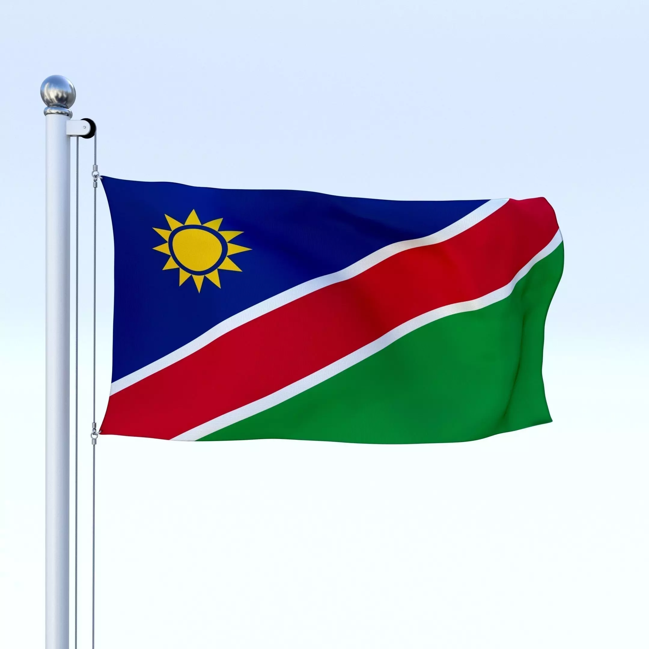Animated Namibia Flag Low-poly 3D model