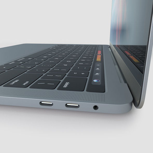 Apple MacBook Pro 13 Touch Bar  Low-poly 3D model_2