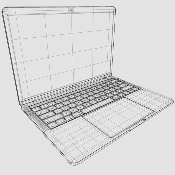 Apple MacBook Pro 13 Touch Bar  Low-poly 3D model_10